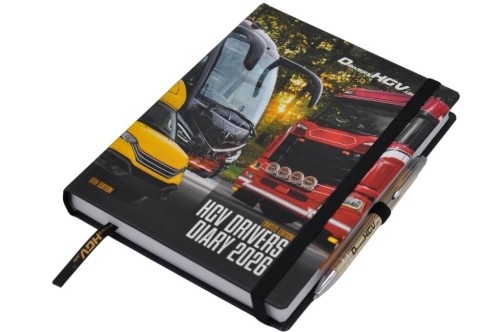 HGV Drivers Diary 2026 - Closed Book with Pen and Ribbon