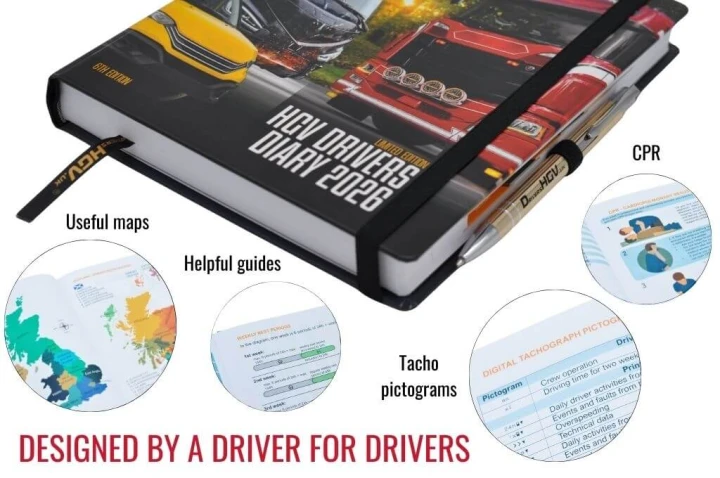 HGV Drivers Diary 2026 - Designed By A Driver Features Infographic