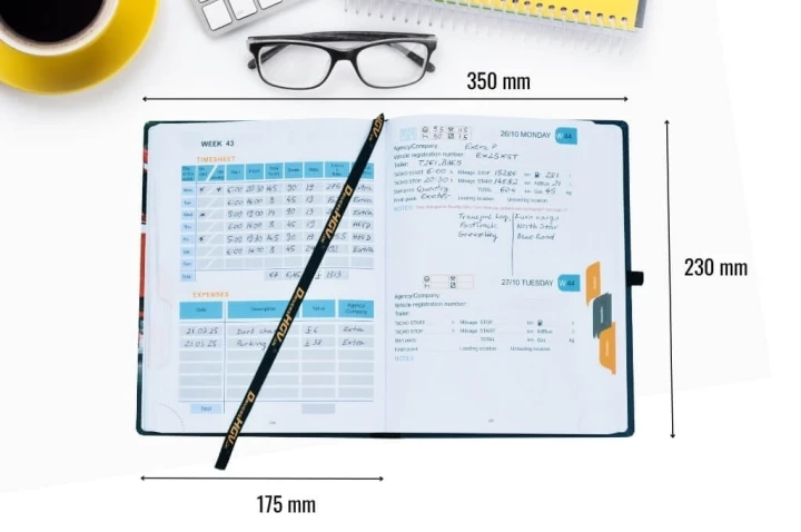 HGV Drivers Diary - Dimensions and Size Specification