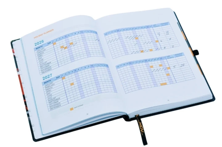 HGV Drivers Diary - Holiday Planner Spread