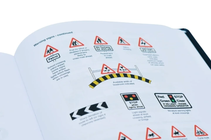 HGV Drivers Diary - Warning Signs Page Close-Up