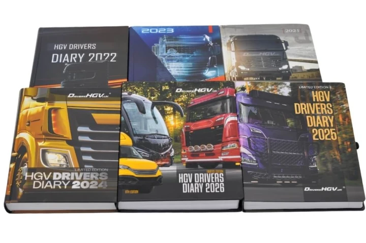 HGV Drivers Diary - Full Collection Flat Lay 2021-2026