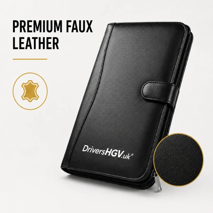 HGV Drivers Diary - Water-Resistant Folder Premium Faux Leather View