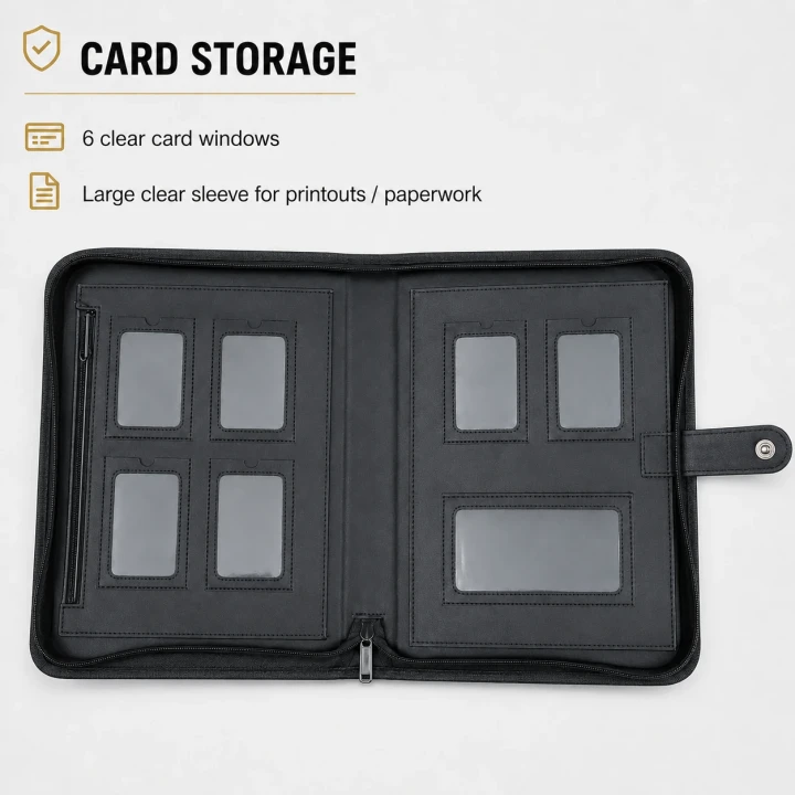 HGV Drivers Diary - Water-Resistant Folder Card Storage View