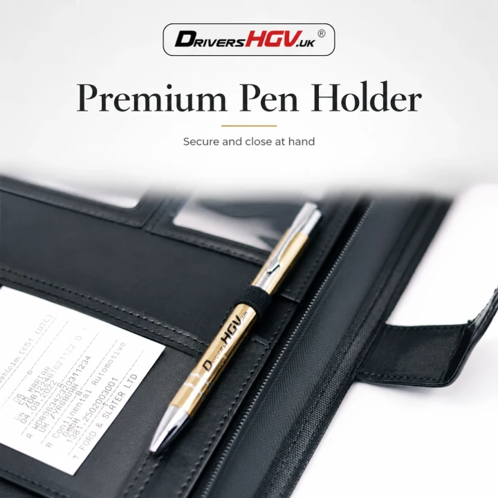 HGV Drivers Diary - Water-Resistant Folder Premium Pen Holder View