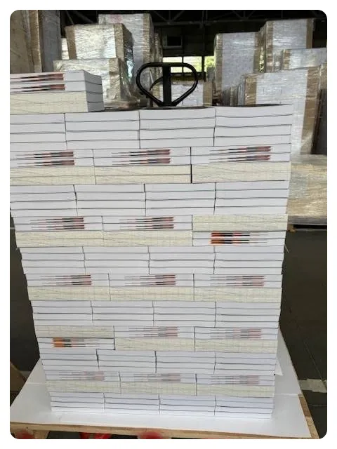 Pallet stacked with printed HGV Drivers Diaries ready for dispatch in the UK