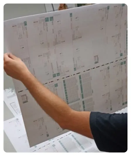 Quality checking printed layout proof sheets for HGV driver diaries