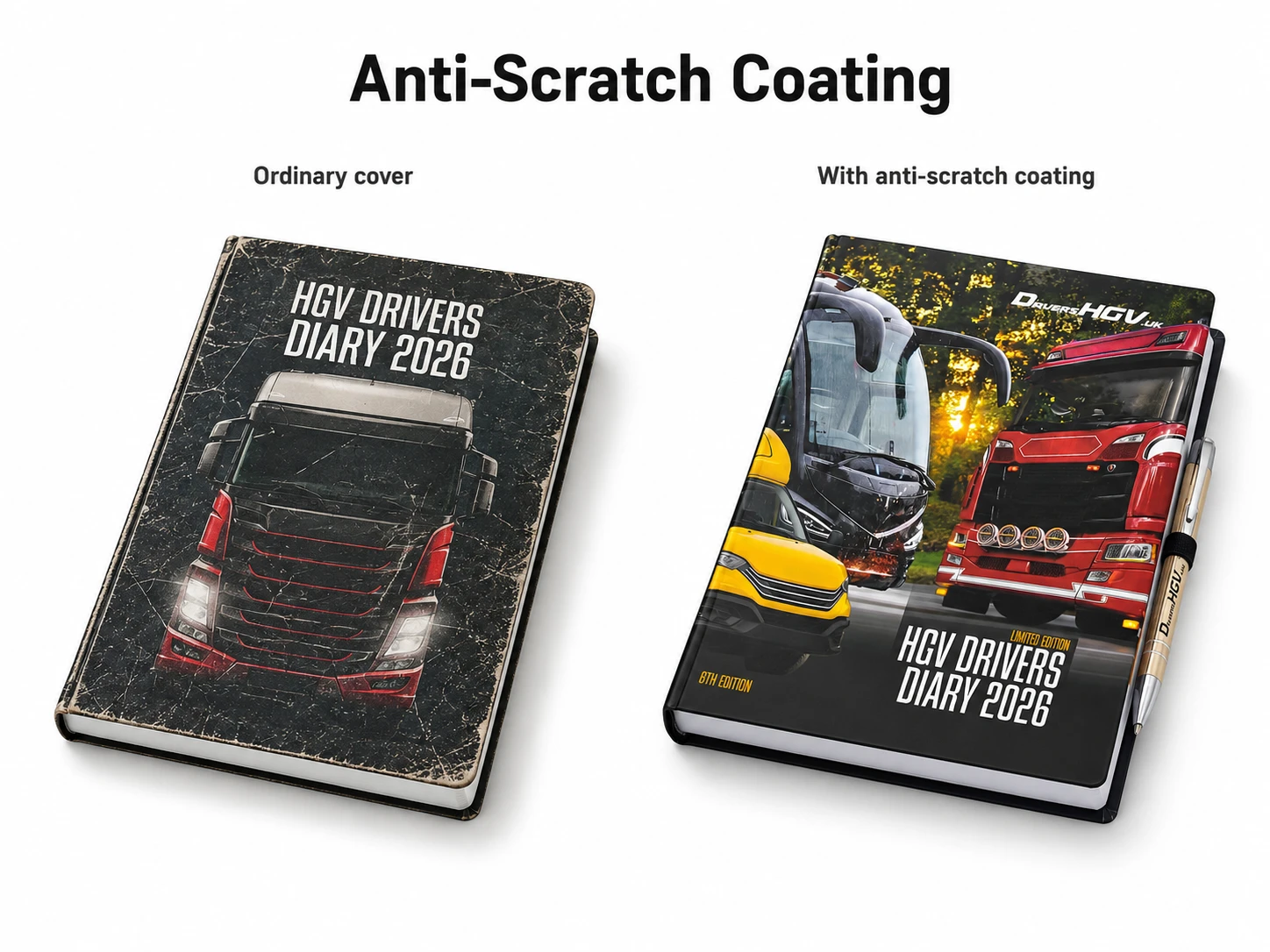 HGV Drivers Diary 2026 anti-scratch coating cover protection