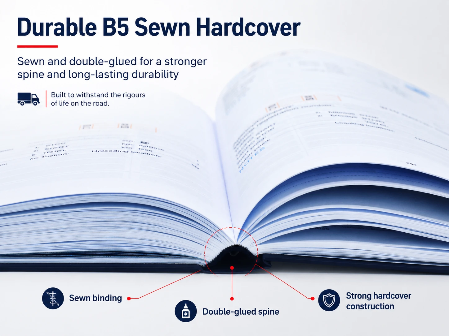 HGV Drivers Diary 2026 durable B5 sewn hardcover with reinforced spine